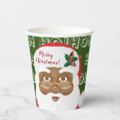 Gobelets En Papier Noël du Père Noël afro-américain (Recto)