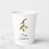 Gobelets En Papier Noël élégant de Mistletoe (Recto)