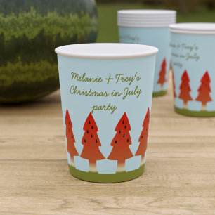 Gobelets En Papier Noël en juillet Été BBQ Party tasses papier