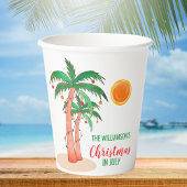 Gobelets En Papier Noël en juillet Nom personnalisé