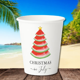 Gobelets En Papier Noël en Juillet Pastèque
