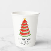 Gobelets En Papier Noël en Juillet Pastèque (Recto)