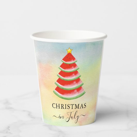 Gobelets En Papier Noël en juillet Pastèque Arbre de Noël (Verso)