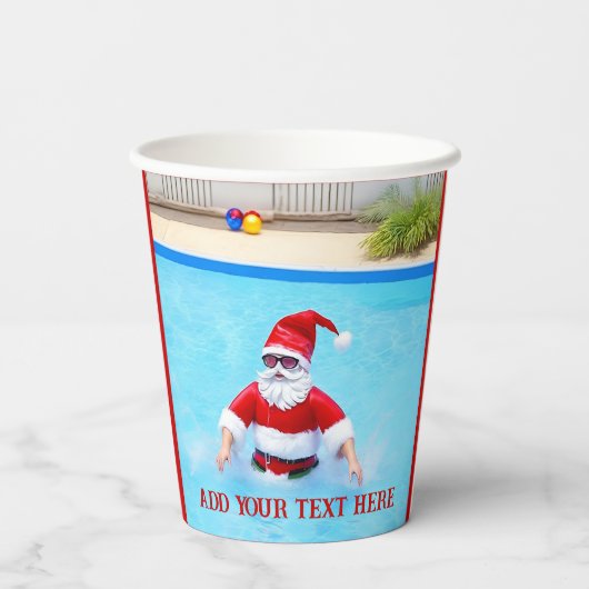 Gobelets En Papier Noël en juillet Pool Party (Verso)