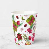 Gobelets En Papier Noël Festif Cadeaux Floraux hiver (Gauche)