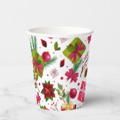 Gobelets En Papier Noël Festif Cadeaux Floraux hiver (Droite)