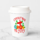 Gobelets En Papier Noël festif en juillet Surfer party (Recto)