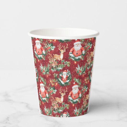 Gobelets En Papier Noël Festif Père Noël (Verso)