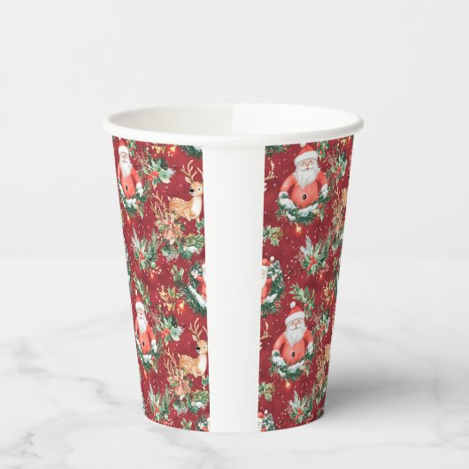 Gobelets En Papier Noël Festif Père Noël (Gauche)