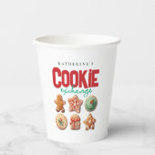 Gobelets En Papier Noël Fête d'échange de cookies (Recto)