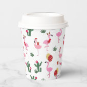 Gobelets En Papier Noël Flamant rose rose Festive Fête Fête (Recto)