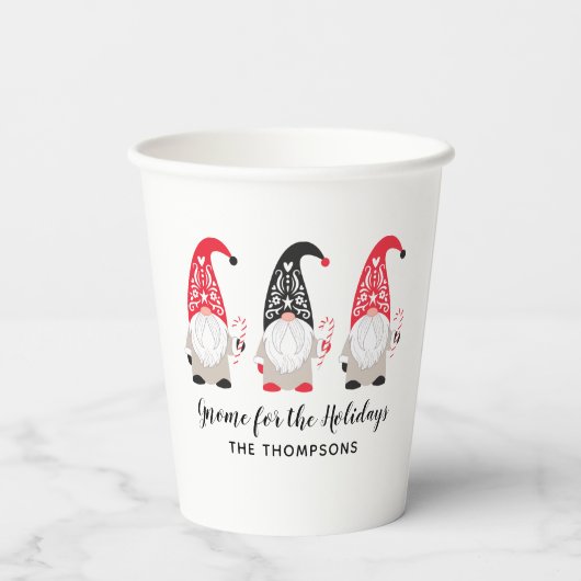 Gobelets En Papier Noël Gnome Holiday (Verso)