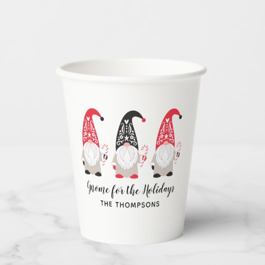 Gobelets En Papier Noël Gnome Holiday (Recto)