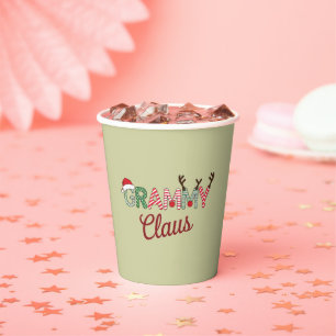 Gobelets En Papier Noël Grammy Claus Noël Grand-mère Cadeau Noël
