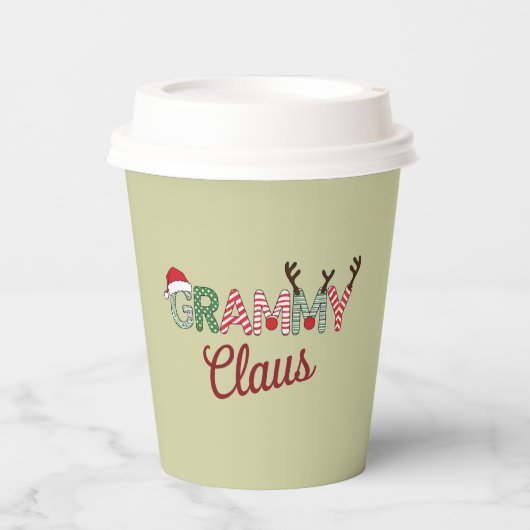 Gobelets En Papier Noël Grammy Claus Noël Grand-mère Cadeau Noël (Recto)