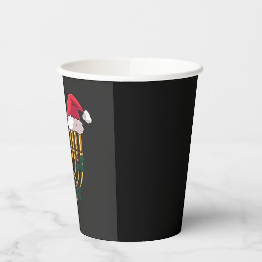 Gobelets En Papier Noël Hanoukka Juif Père Noël Menorah (Gauche)