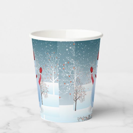 Gobelets En Papier Noël hiver Snowman tasse de papier (Gauche)