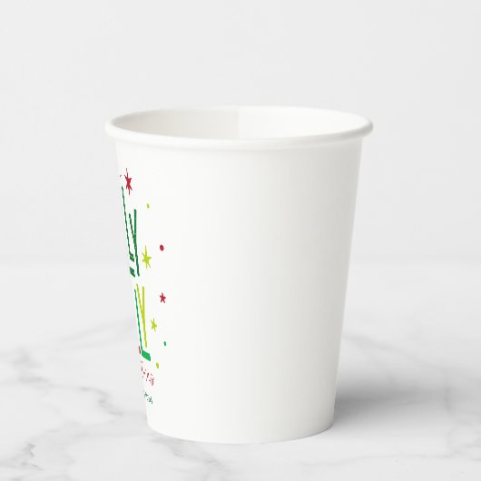 Gobelets En Papier Noël "Holly Jolly" lumineux et festif (Gauche)