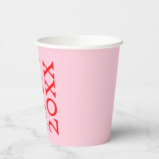 Gobelets En Papier Noël Joyeux et rose rouge vif 2025 (Gauche)