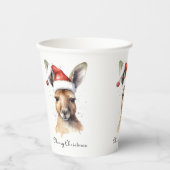 Gobelets En Papier Noël Kangaroo, personnalisable (Recto)