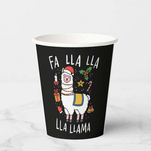 Gobelets En Papier Noël Llama (Recto)