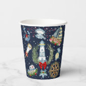 Gobelets En Papier Noël nautique (Verso)