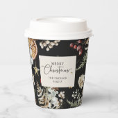 Gobelets En Papier Noël noir (Recto)