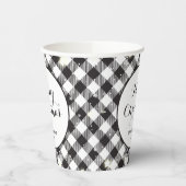 Gobelets En Papier Noël Noir Blanc Buffle Plaid (Gauche)