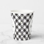 Gobelets En Papier Noël Noir Blanc Buffle Plaid (Droite)