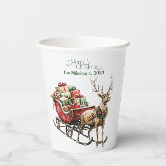 Gobelets En Papier Noël occidental rustique (Verso)