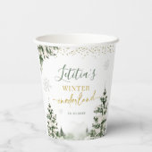 Gobelets En Papier Noël Onederland Forêt d'hiver Premier anniversaire (Verso)