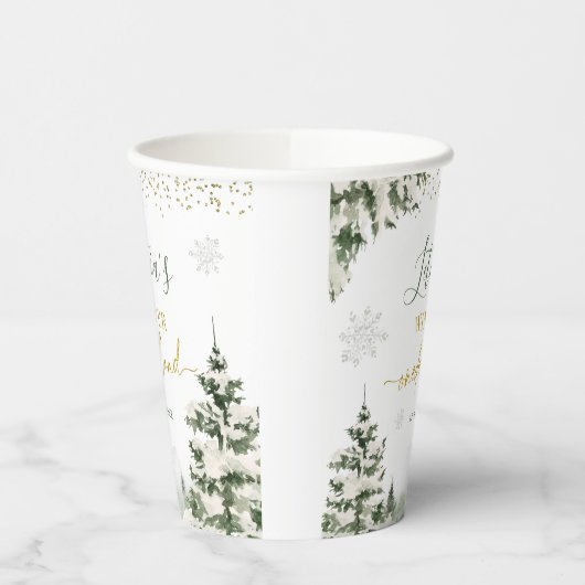 Gobelets En Papier Noël Onederland Forêt d'hiver Premier anniversaire (Gauche)