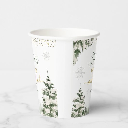 Gobelets En Papier Noël Onederland Forêt d'hiver Premier anniversaire (Droite)