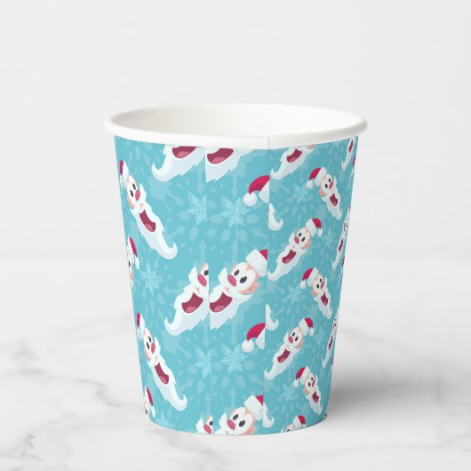 Gobelets En Papier Noël Père Noël avec des flocons de neige (Droite)