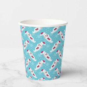 Gobelets En Papier Noël Père Noël avec des flocons de neige