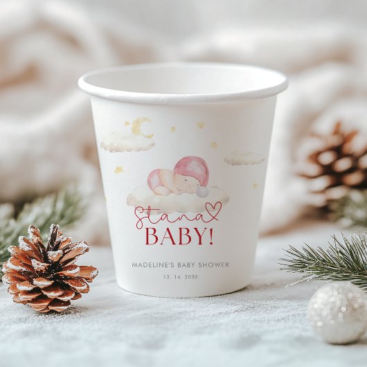Gobelets En Papier Noël Père Noël bébé fille douche