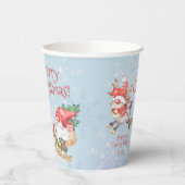 Gobelets En Papier Noël Père Noël Gnome avec Reindeer Personnalisé (Gauche)