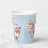 Gobelets En Papier Noël Père Noël Gnome avec Reindeer Personnalisé (Droite)