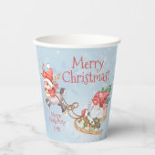 Gobelets En Papier Noël Père Noël Gnome avec Reindeer Personnalisé (Recto)