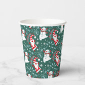 Gobelets En Papier Noël père Noël Snowman (Verso)