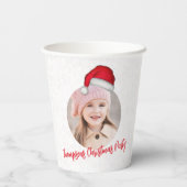 Gobelets En Papier Noël personnalisé Red Santa Hat (Verso)