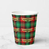 Gobelets En Papier Noël Plaid Et Feuilles (Verso)