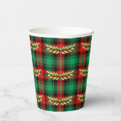 Gobelets En Papier Noël Plaid Et Feuilles (Droite)