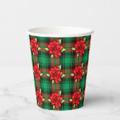 Gobelets En Papier Noël Plaid Et Feuilles (Verso)