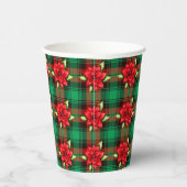 Gobelets En Papier Noël Plaid Et Feuilles (Droite)