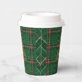Gobelets En Papier Noël Plaid Green, Rouge (Droite)
