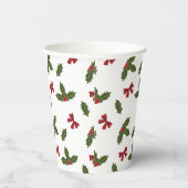 Gobelets En Papier Noël Plantes Holly et Red Bows Motif (Droite)