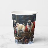 Gobelets En Papier Noël Pug Saison Festive (Verso)