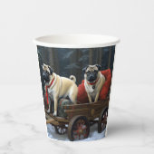 Gobelets En Papier Noël Pug Saison Festive (Recto)