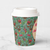 Gobelets En Papier Noël Reindeer Forest vert (Droite)